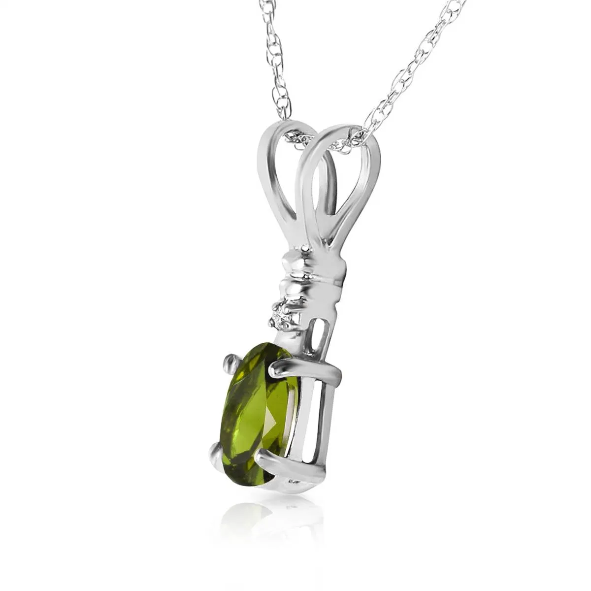 0.46 Carat 14K Solid White Gold Once In A Lifetime Peridot Diamond Necklace