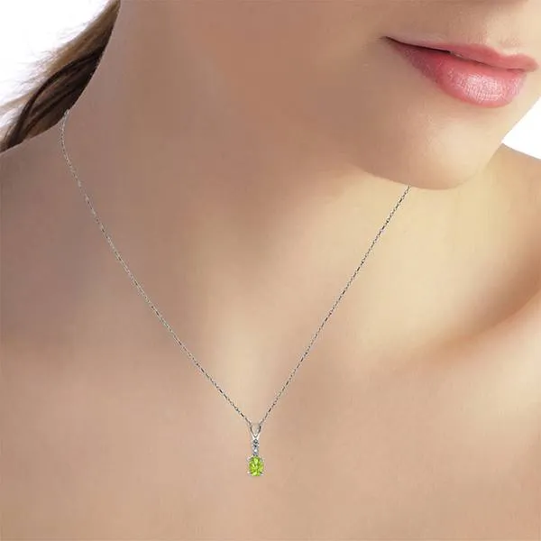 0.46 Carat 14K Solid White Gold Once In A Lifetime Peridot Diamond Necklace