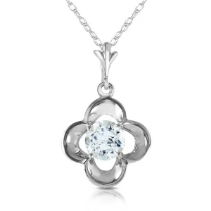 0.55 Carat 14K Solid White Gold It Ain't Over Aquamarine Necklace