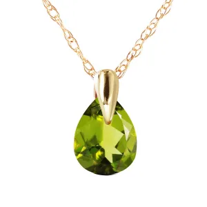 0.68 Carat 14K Solid Yellow Gold Fond Kiss Peridot Necklace