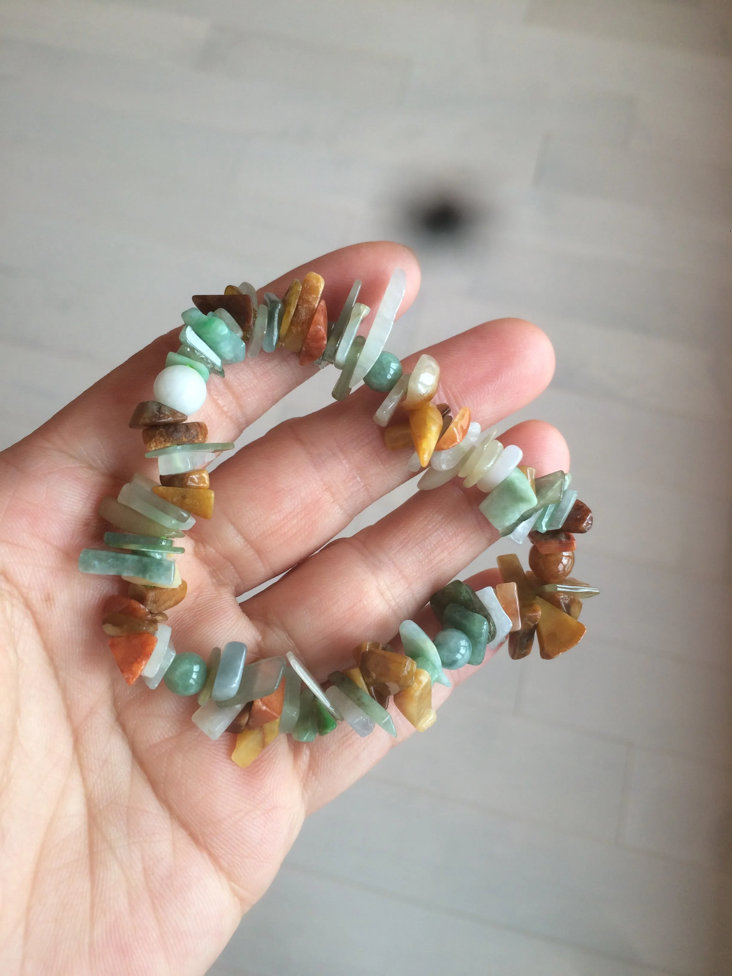 100% natural green/yellow/clear/red/white colorful jadeite jade beads bracelet for size 54-60mm X109