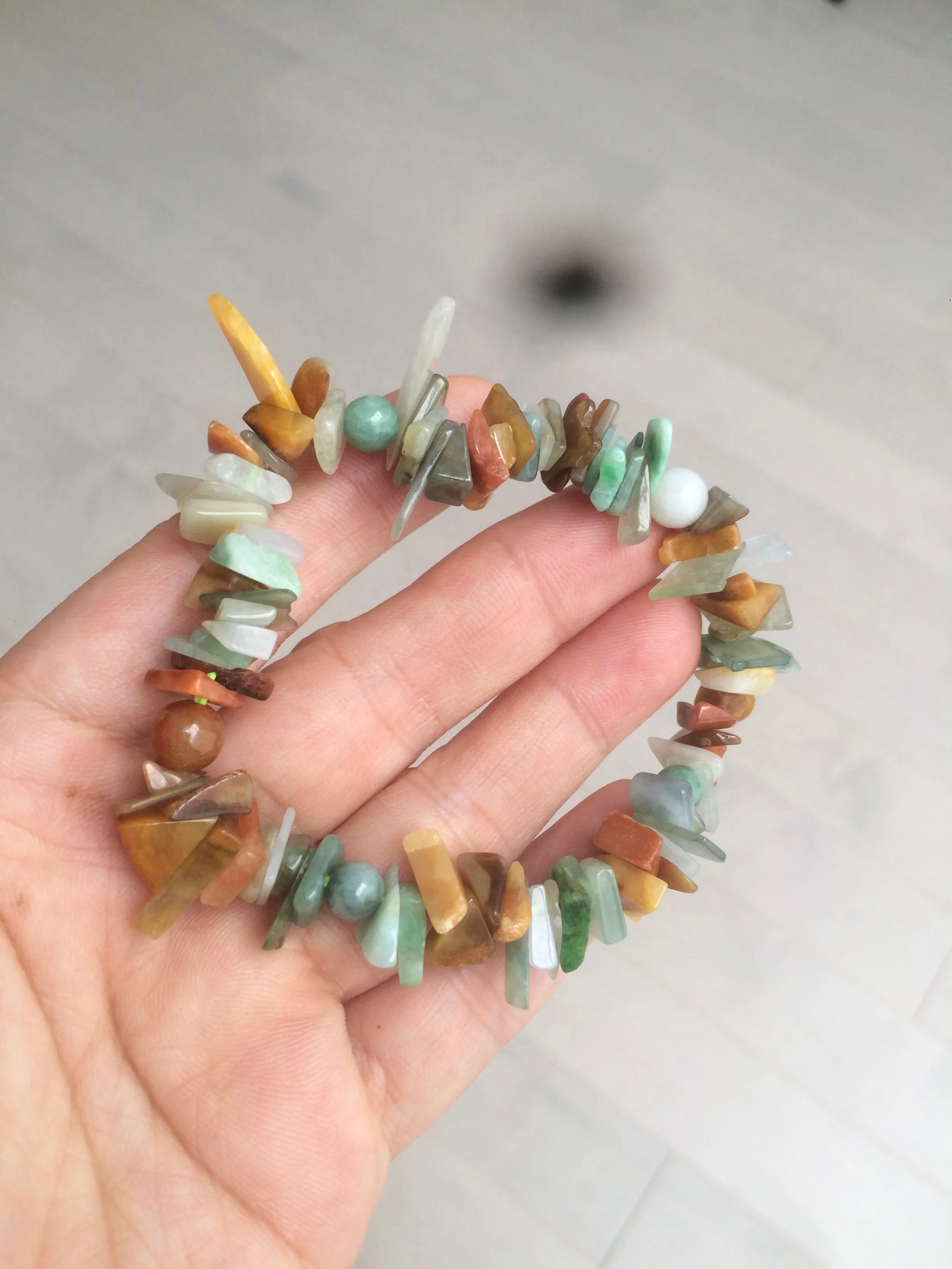 100% natural green/yellow/clear/red/white colorful jadeite jade beads bracelet for size 54-60mm X109