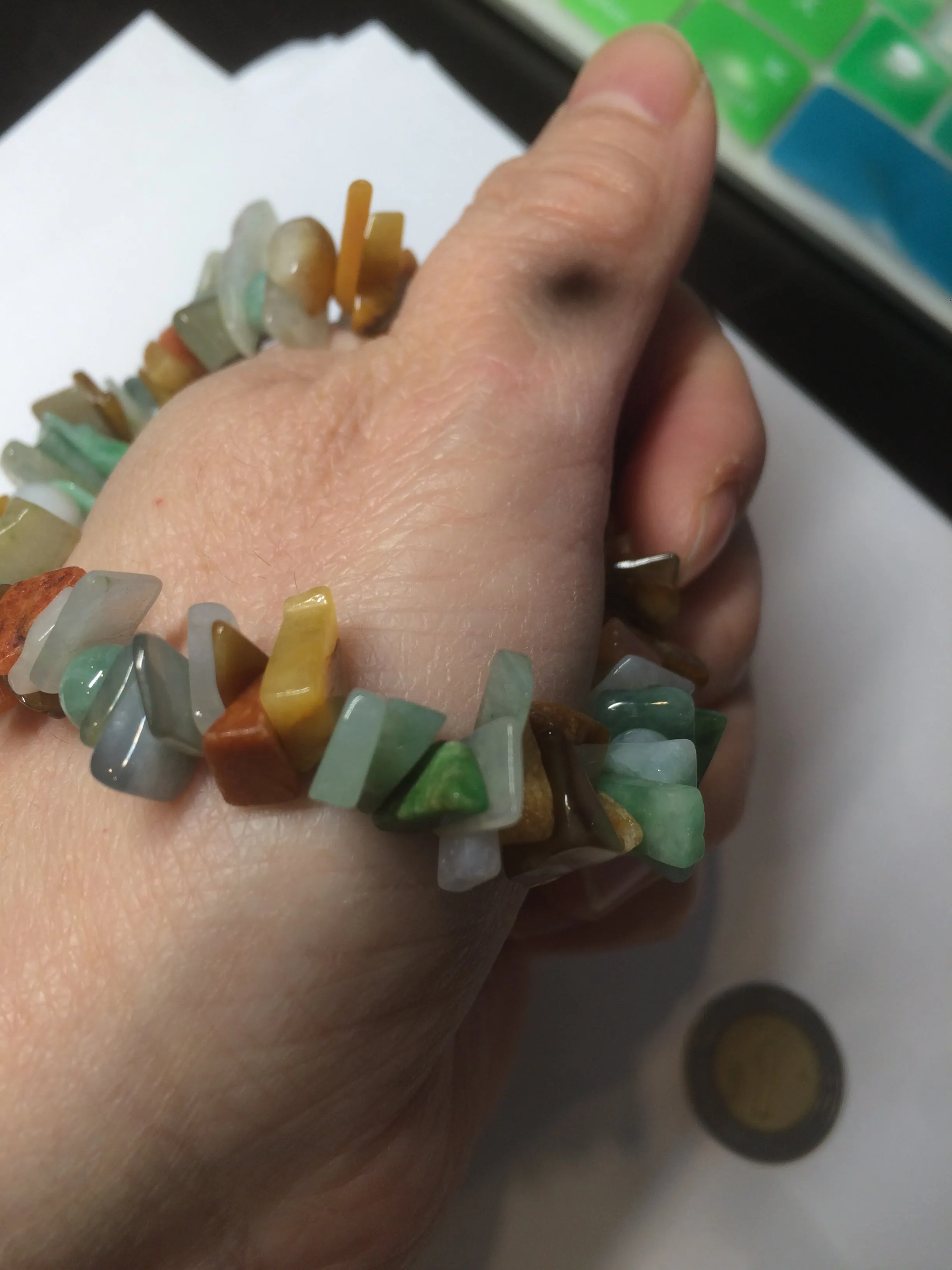 100% natural green/yellow/clear/red/white colorful jadeite jade beads bracelet for size 54-60mm X109