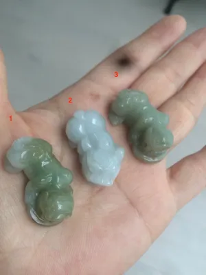 100% natural type A jadeite jade green/white 3D PiXiu(貔貅) pendant/bracelet AE26