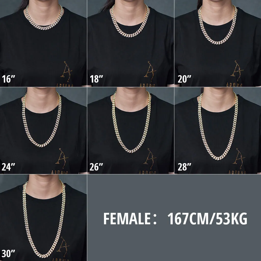 12mm 14K Gold Iced Cuban Chain [SHIP TO THE US ONLY]