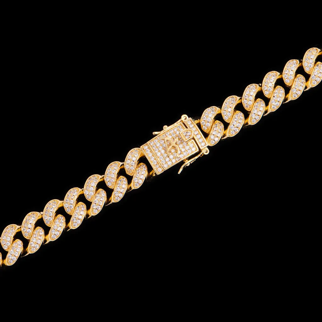 12mm 14K Gold Iced Cuban Chain [SHIP TO THE US ONLY]