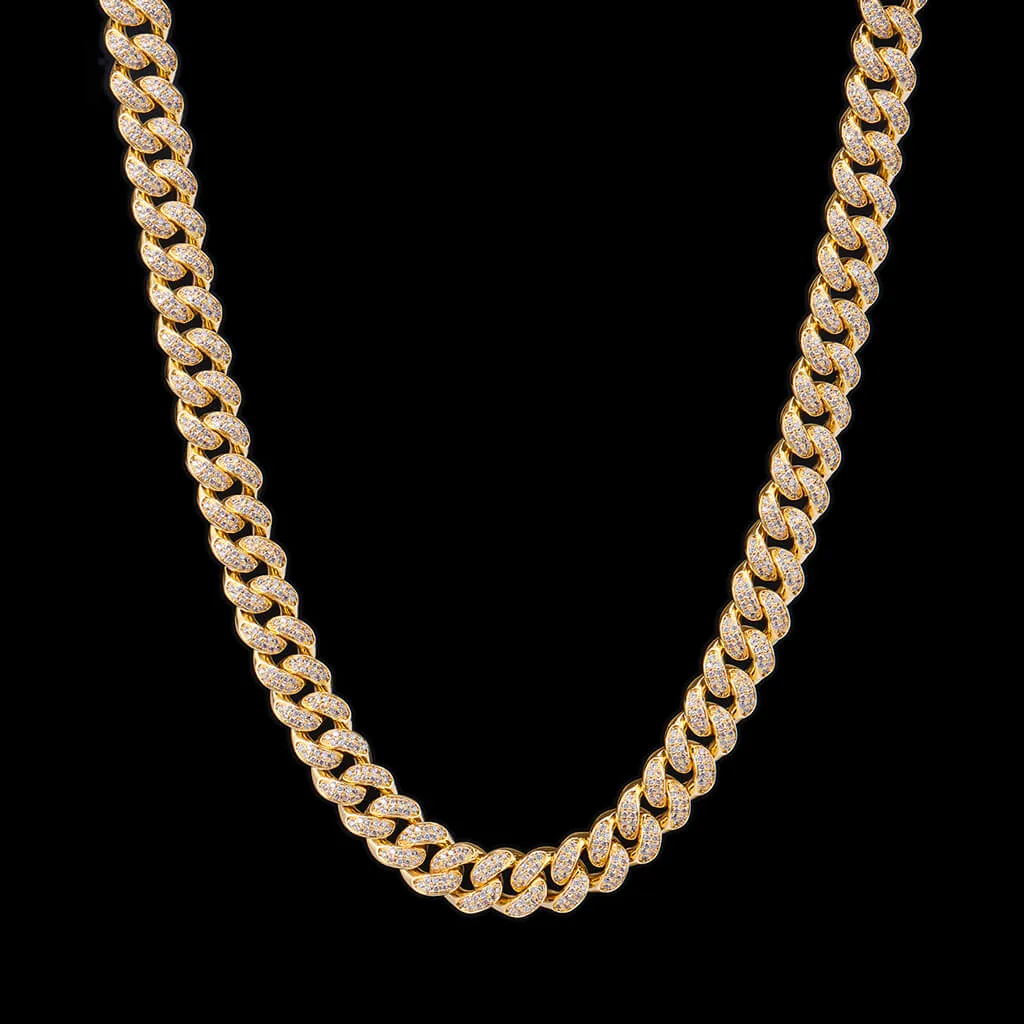 12mm 14K Gold Iced Cuban Chain [SHIP TO THE US ONLY]