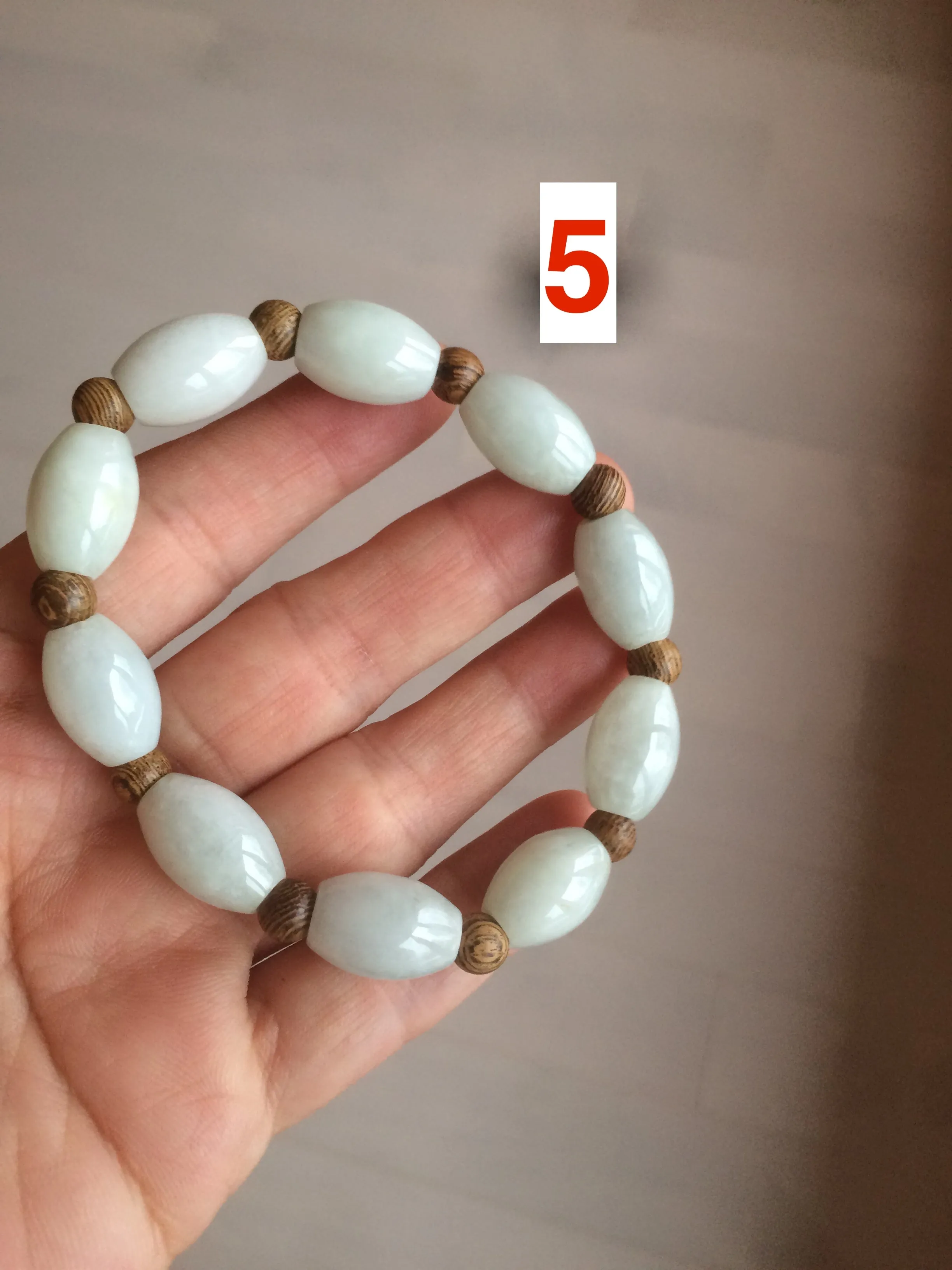 13x10mm 100% natural type A green jadeite jade olive shape(LU LU TONG) beads bracelet C33