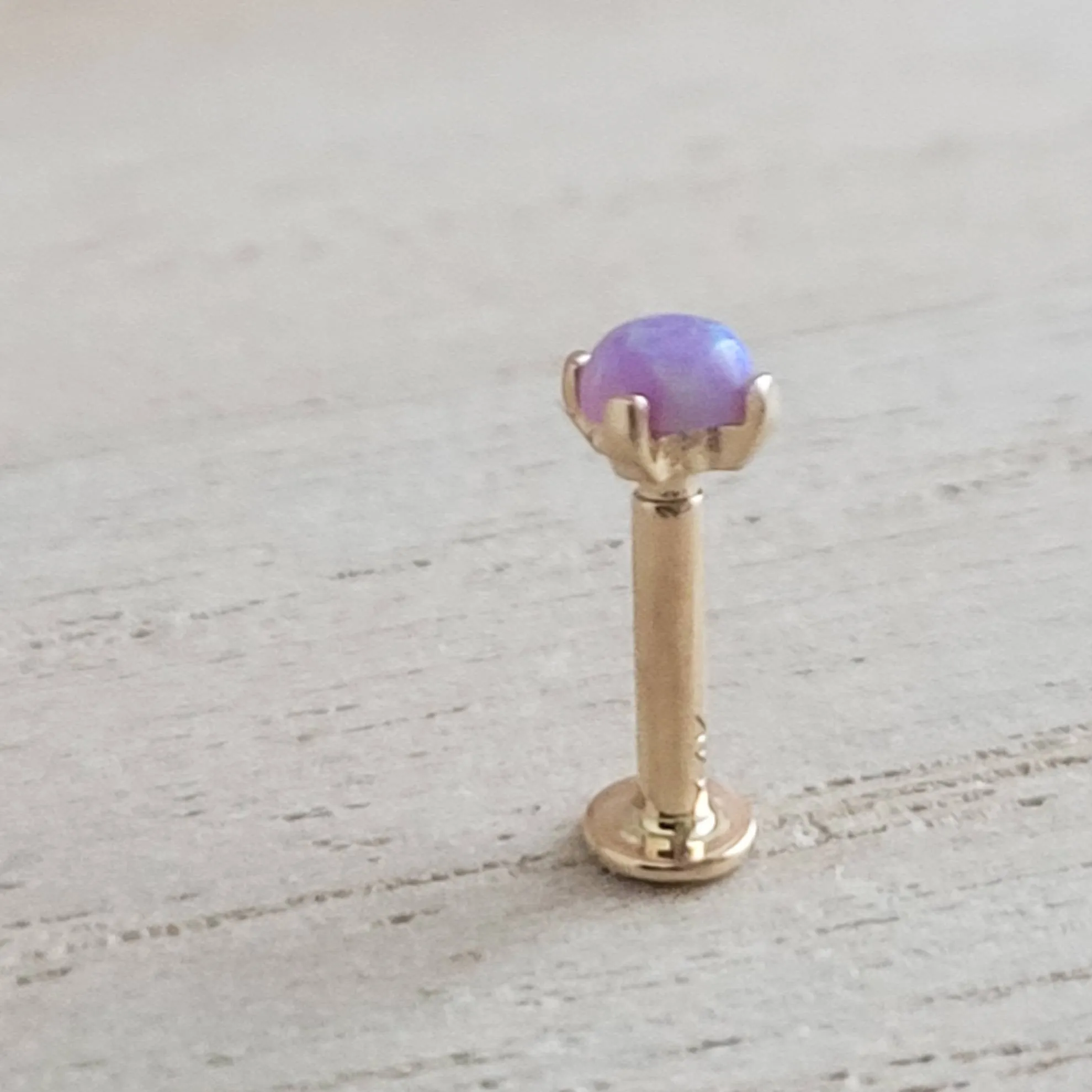 14k Gold Opal Flat Back Studs