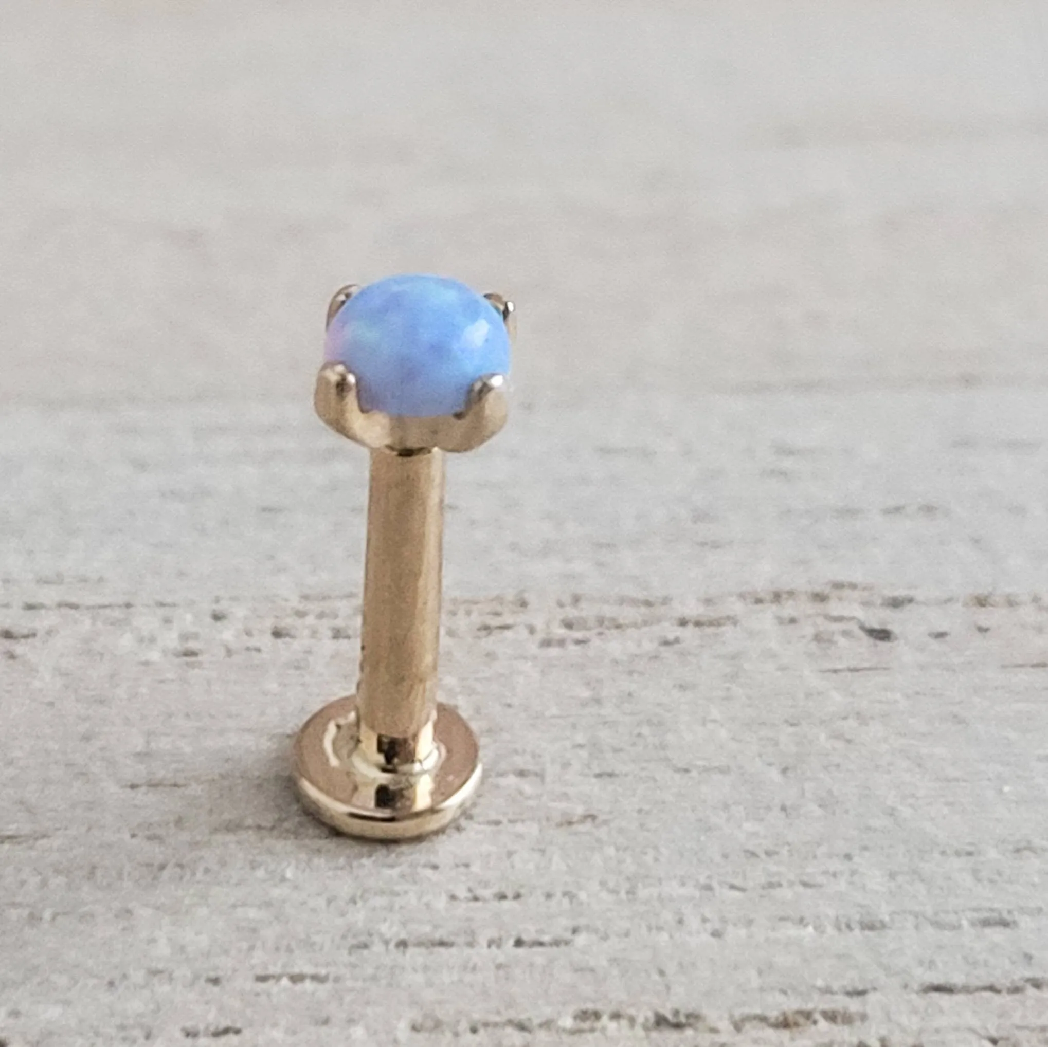 14k Gold Opal Flat Back Studs