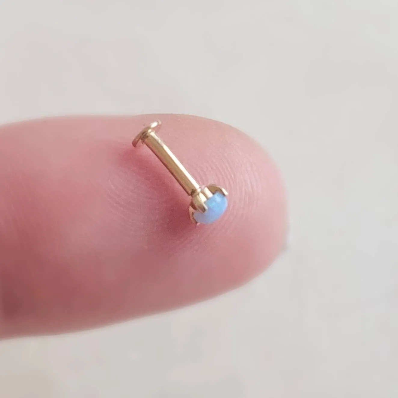 14k Gold Opal Flat Back Studs