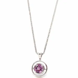 14k White Gold Genuine AAA Royal Garnet Pendant Necklace