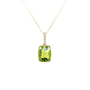 14k Yellow Gold Peridot Necklace (I7993)