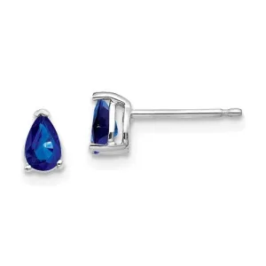 14KT GOLD 0.60 CTW PEAR BLUE SAPPHIRE STUD EARRINGS