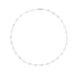 14KT White Gold Precious Topaz 14.5" Choker Necklace