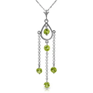 1.5 Carat 14K Solid White Gold Heartstruck Peridot Necklace