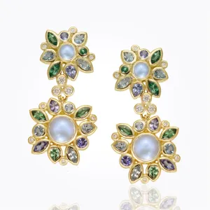 18K Anima Double Cluster Earrings