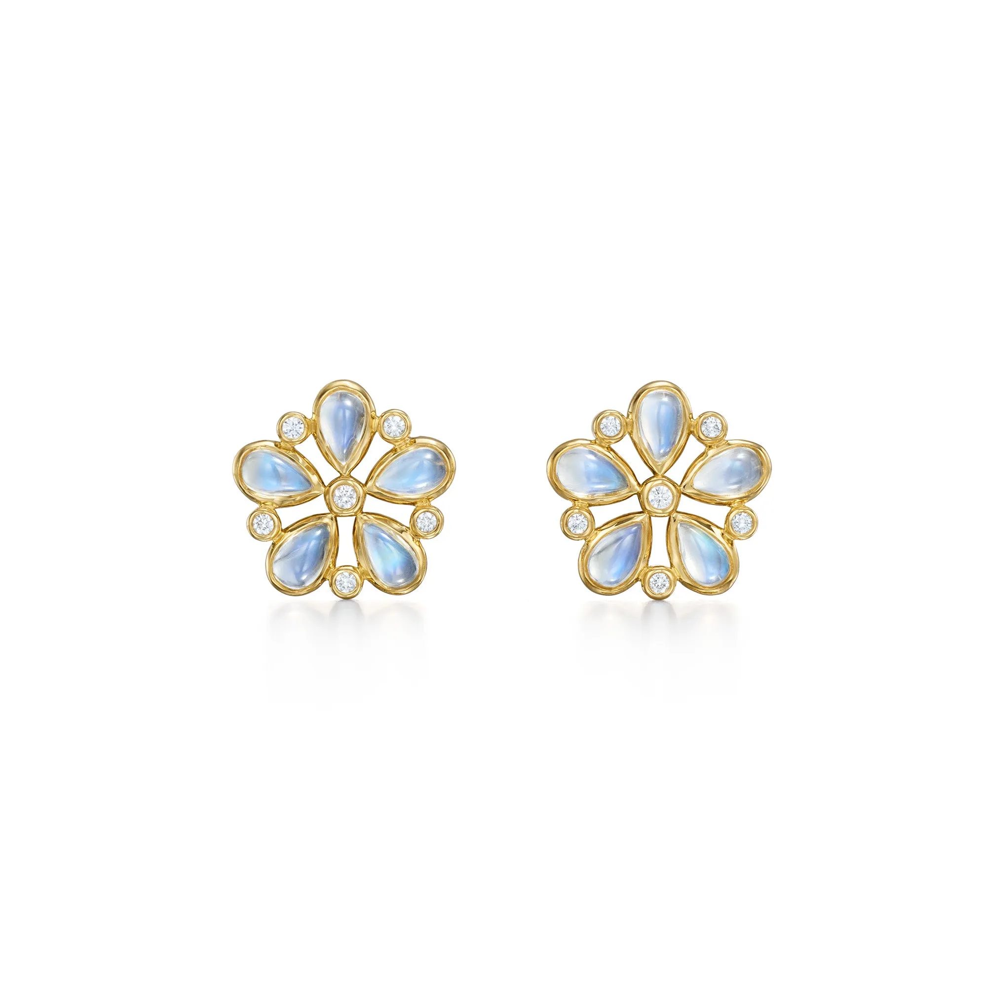 18K Luna Flower Post Earrings