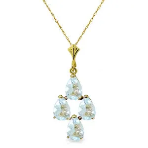 1.95 Carat 14K Solid Yellow Gold Surprise Me Aquamarine Necklace