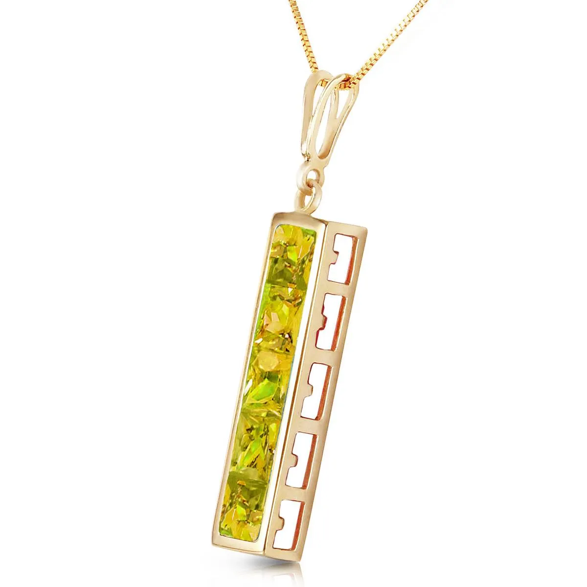 2.25 Carat 14K Solid Yellow Gold My Story Peridot Necklace