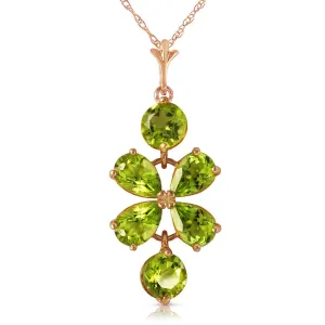 3.15 Carat 14K Solid Rose Gold Petals Peridot Necklace