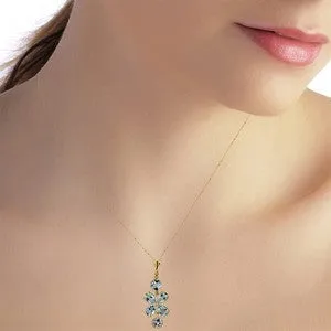 3.15 Carat 14K Solid Yellow Gold Necklace Aquamarine