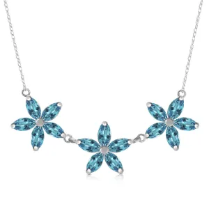 4.2 Carat 14K Solid White Gold Arabian Days Blue Topaz Necklace