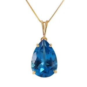 6.5 Carat 14K Solid Yellow Gold Joy Squad Blue Topaz Necklace