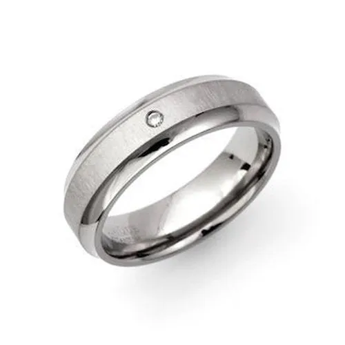 6mm Titanium & Diamond Ring