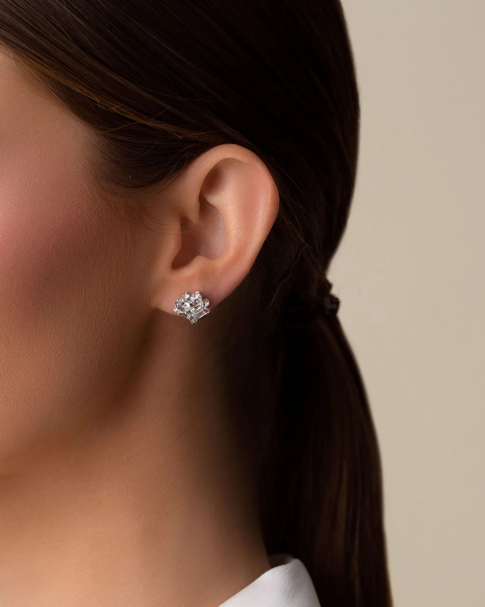 Amalfi White Topaz Blossom Studs