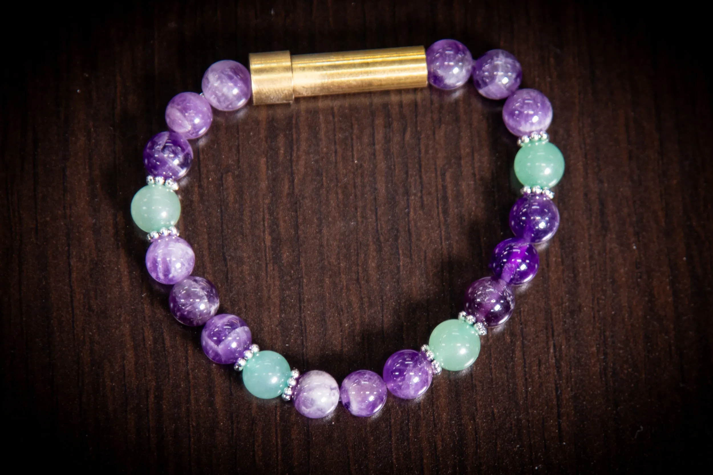 Amethyst and Aventurine Healing Bracelet for Hair Fur or Ash