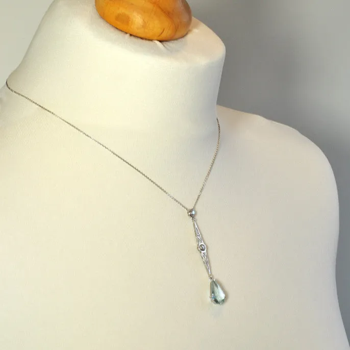 Aquamarine & Diamond Necklace