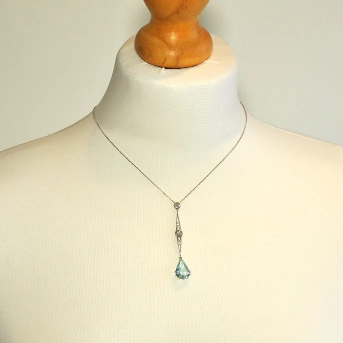 Aquamarine & Diamond Necklace