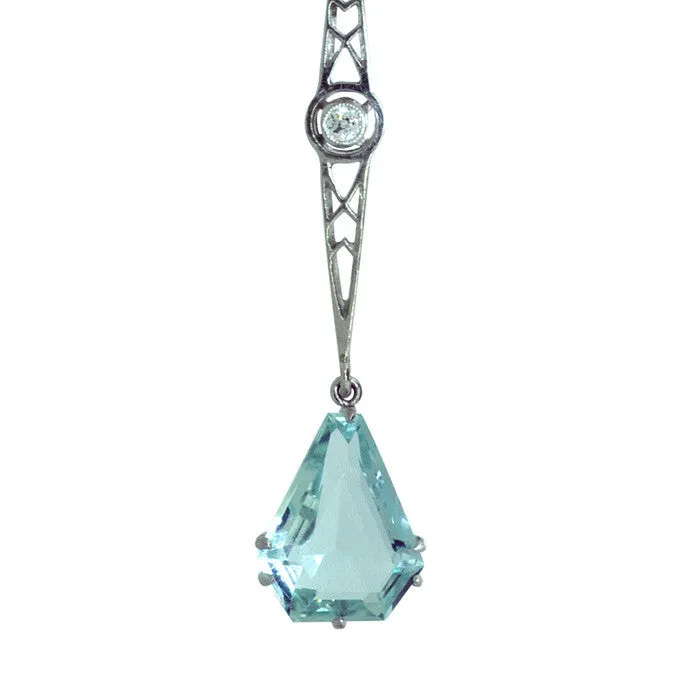 Aquamarine & Diamond Necklace