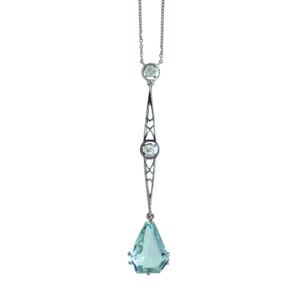 Aquamarine & Diamond Necklace