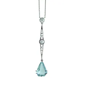 Aquamarine & Diamond Necklace