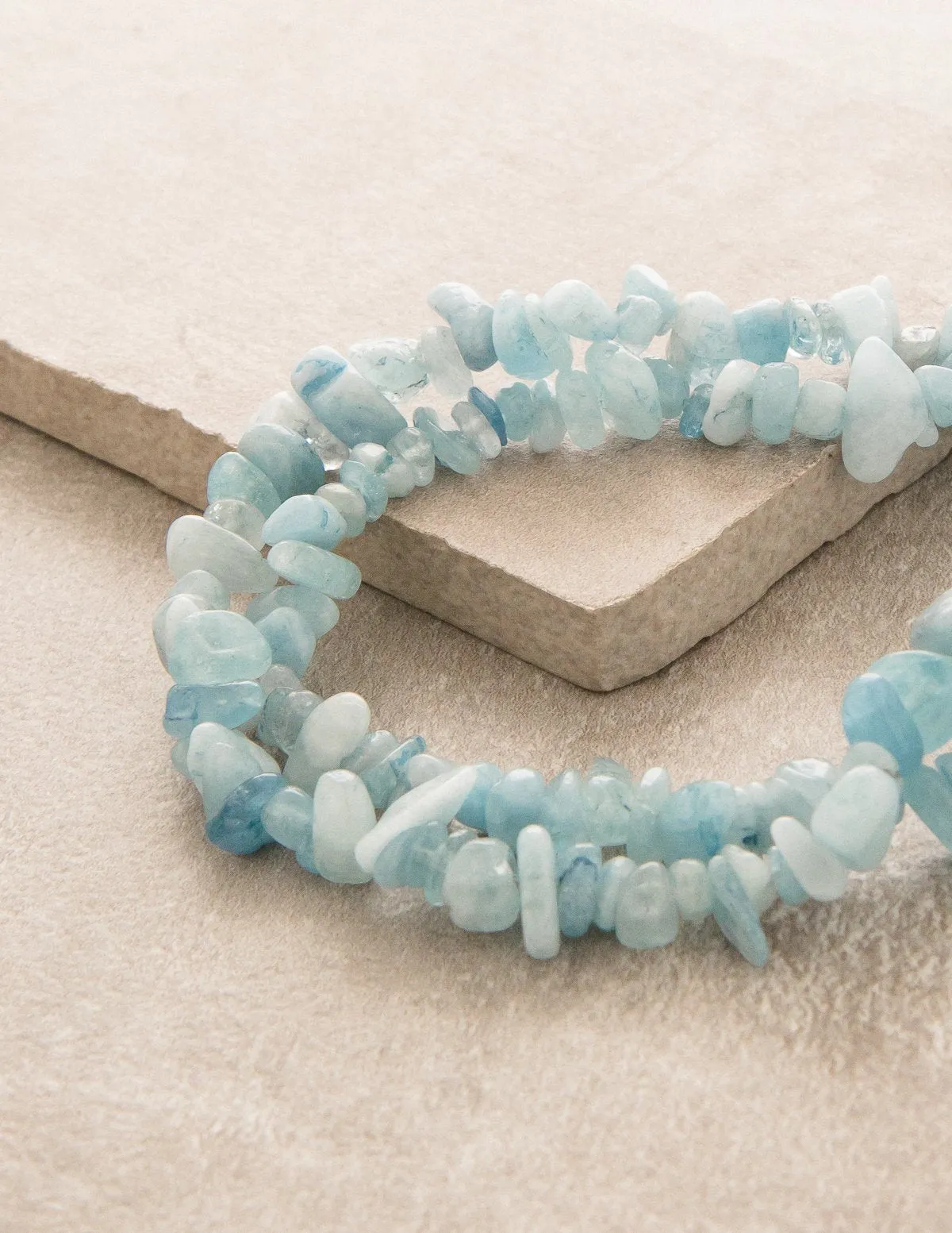 Aquamarine Gemstone Chip Necklace