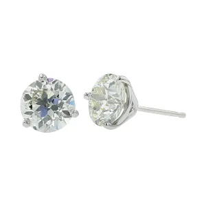 Art Deco European-Cut Diamond Stud Earrings