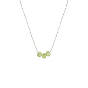 August Birthstone Make A Wish Necklace with Faceted Peridot