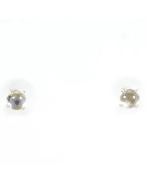 Authentic PT900 Platinum Moonstone Earrings - Excellent Condition