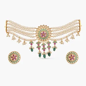 Azalea Bead Pearl Kundan Choker Set