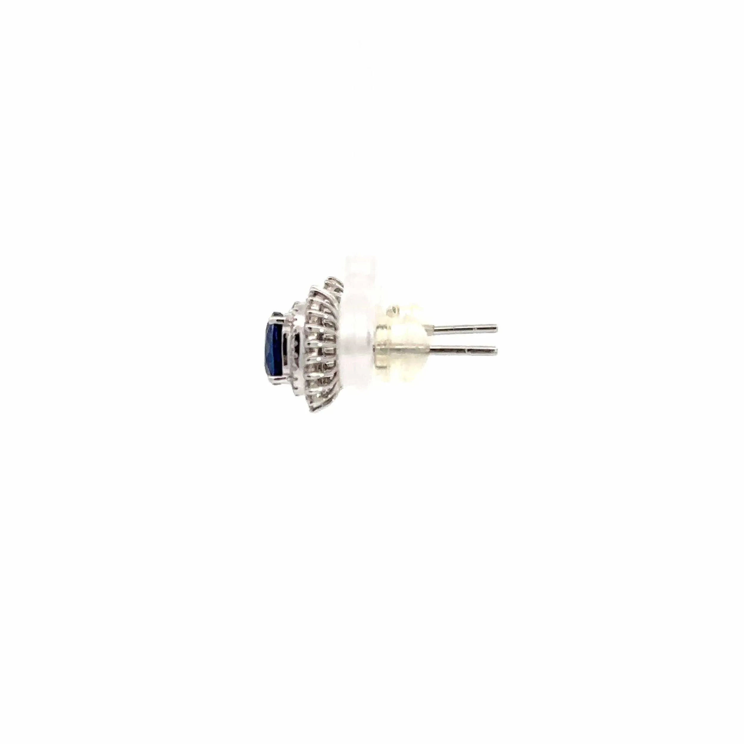 Baikalla™ 18k White Gold Sapphire With Diamond Stud Earrings
