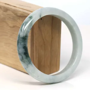 Baikalla "Half Round" Blue-Green Jadeite Jade Bangle Bracelet (62.59 mm) #T335