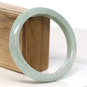 Baikalla "Half Round" Green Jadeite Jade Bangle Bracelet (66.46 mm) #T322