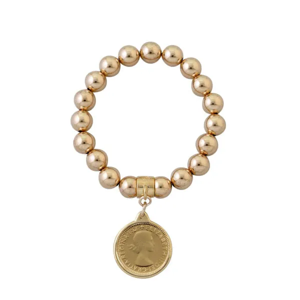 BALL BRACELET WITH SHILLING COIN