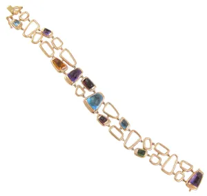 Bellarri 14K Rose Gold Marquesa Citrine, Amethyst, Blue Topaz Bracelet B882PG14