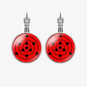 Big Round Spray Paint Earrings Jewelrry Gift