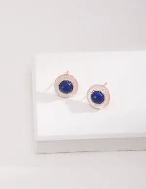 Blue and White Lapis Lazuli Earrings