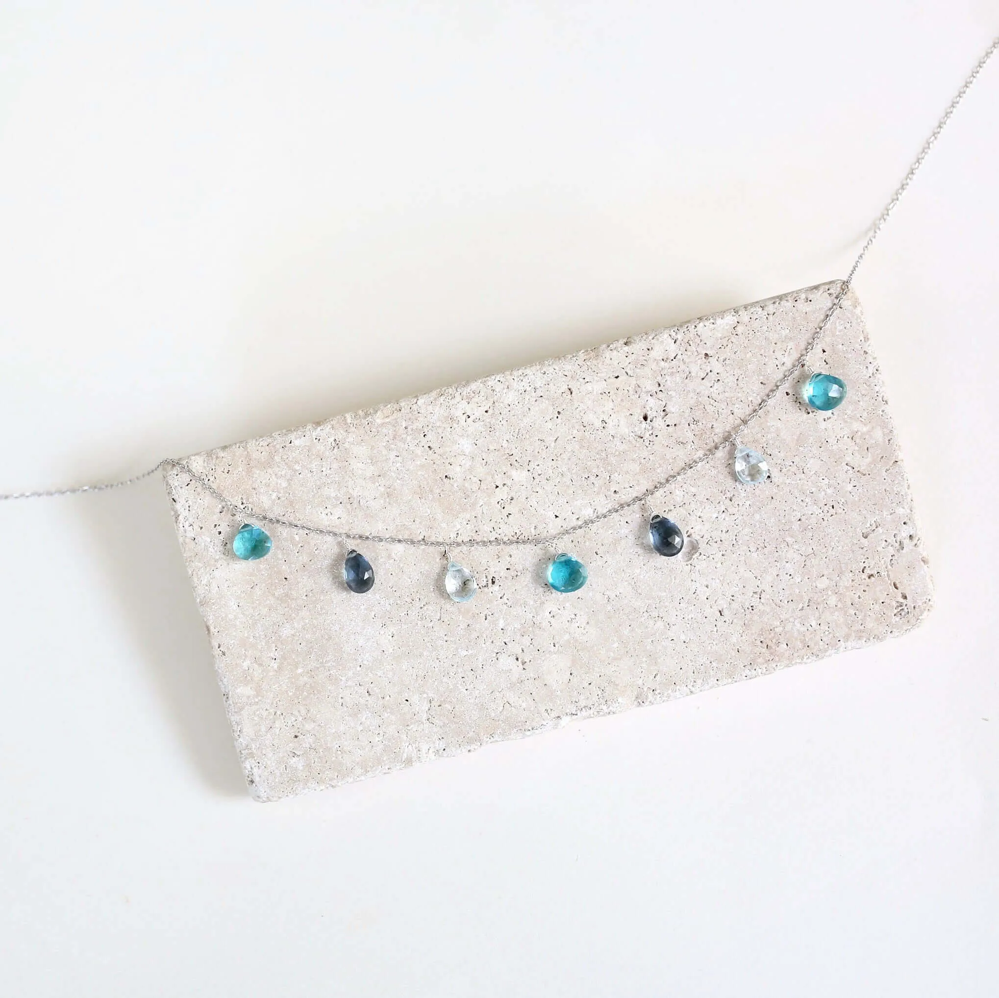 Blue Gemstone Gold Sparkler Necklace