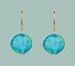 Blue Opal classic Earrings 9ct gold